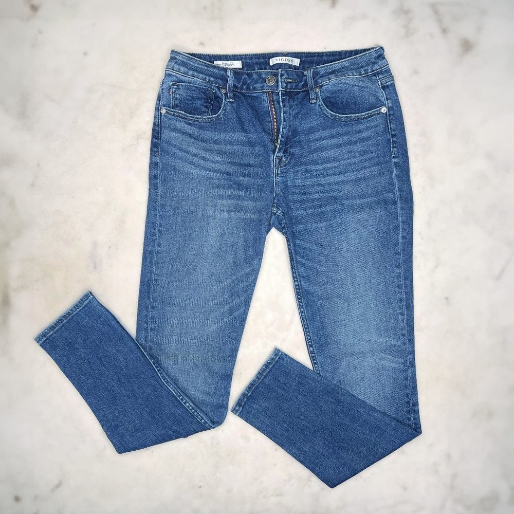 Vigoss Marley Mid-Rise Skinny Jean, Medium Wash, Indigo, Size 8
